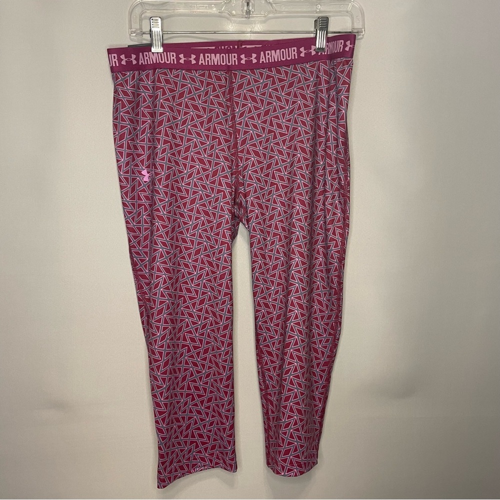 Under Armour Pink Girls Junior XL Capri Heat Gear spf 30